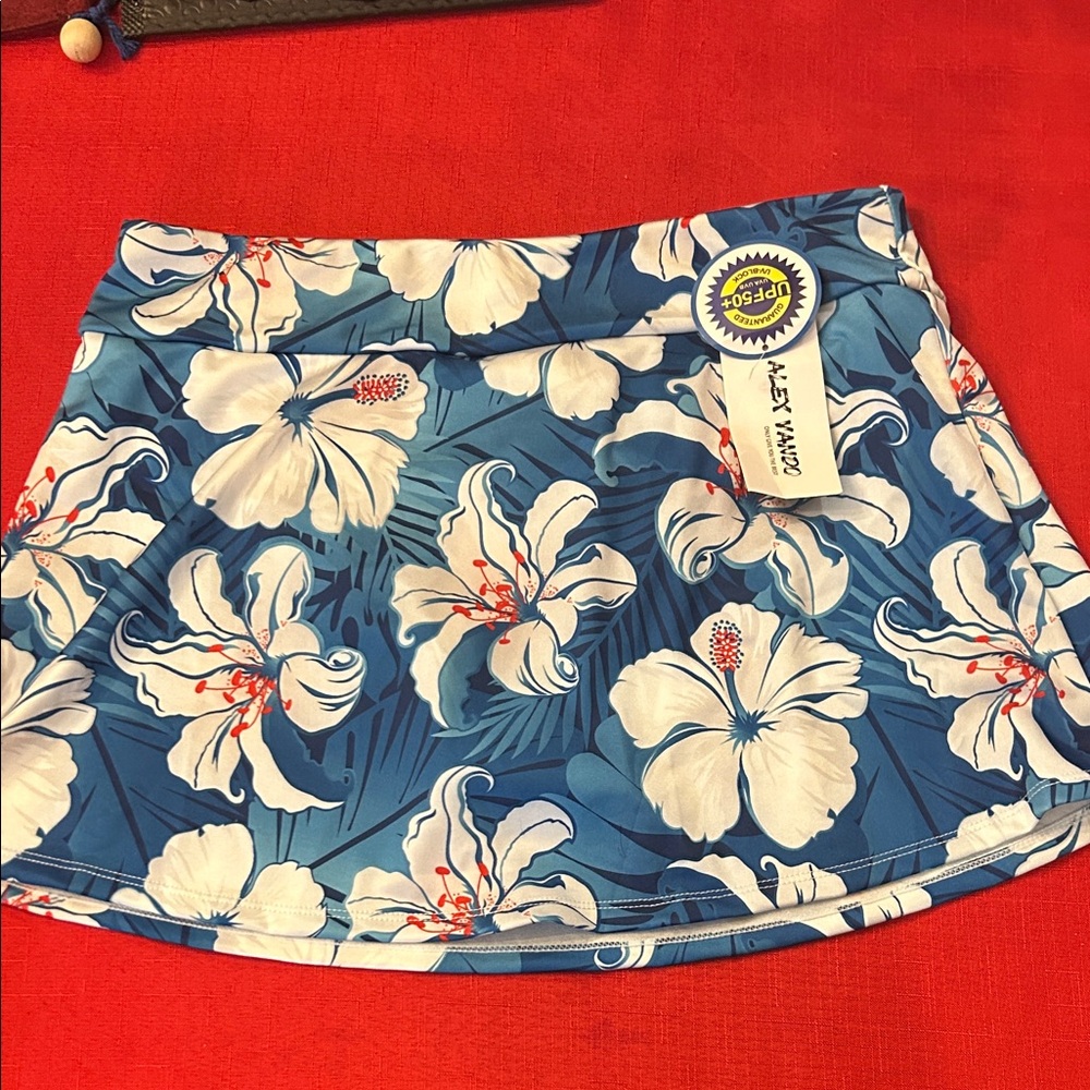 Vibrant Floral Mini Swim Skirt